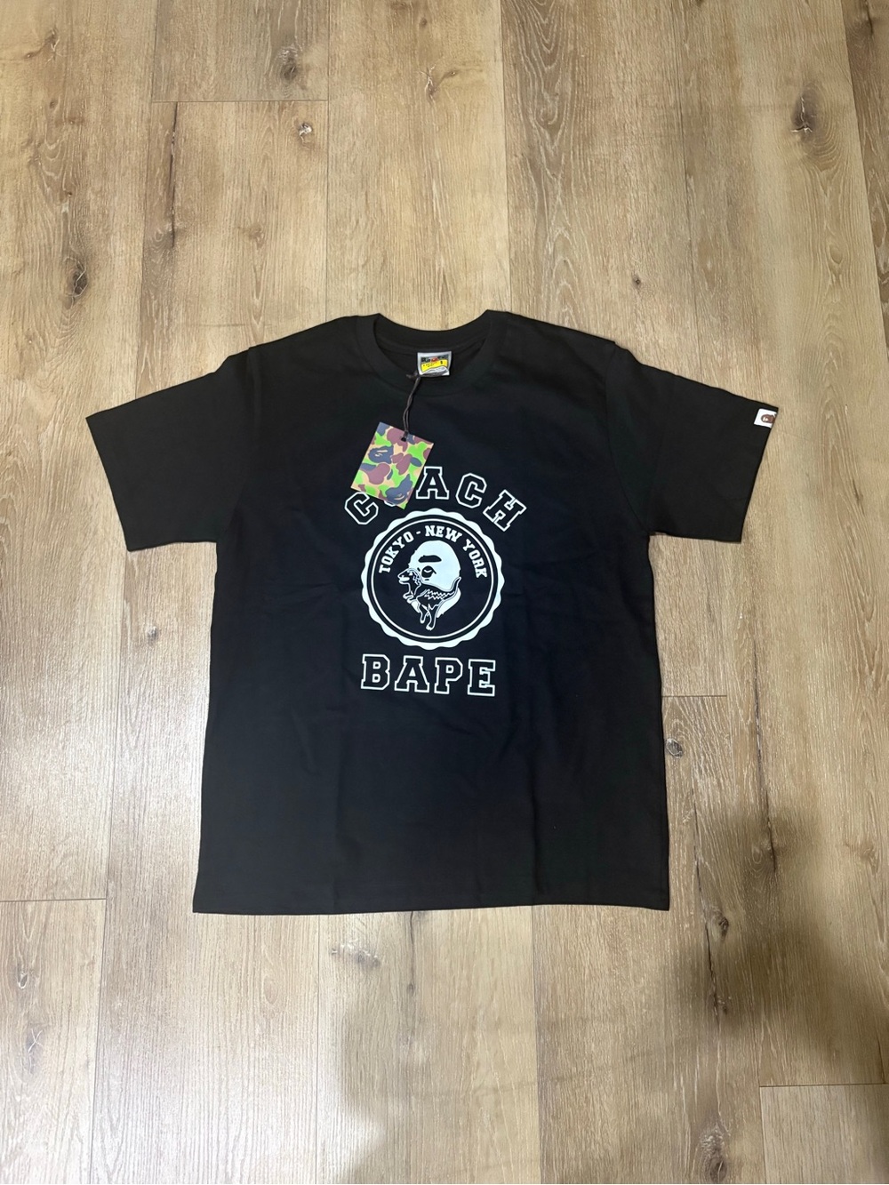 Bape Black Coach Graphic Short Sleeve Tee
